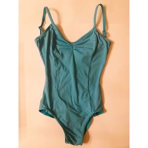 XS Capezio Blue Tactel Front Pinch Leotard
